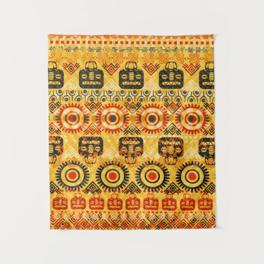 部族のシームレスなパターン タペストリー (正面)