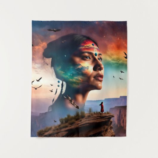 部族のスピリットアート タペストリー (正面)