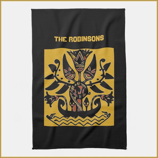 部族のタトゥー模様 キッチンタオル