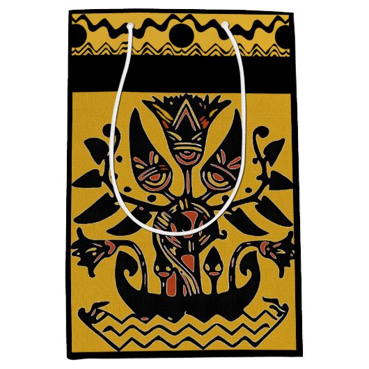 部族のタトゥー模様 ミディアムペーパーバッグ (正面)