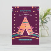 部族のテント 誕生日パーティー 招待状 (スタンド正面)