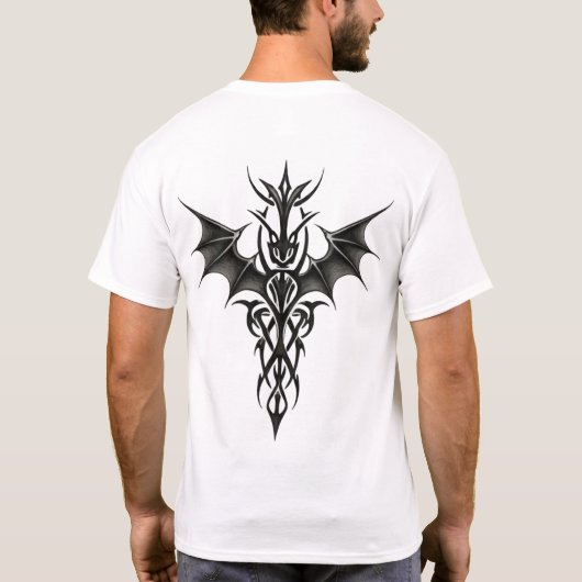 部族のドラゴンのトーテム Tシャツ (裏面)