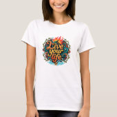 部族のドラゴン 人生を生きる 幾何学 Tシャツ (正面)