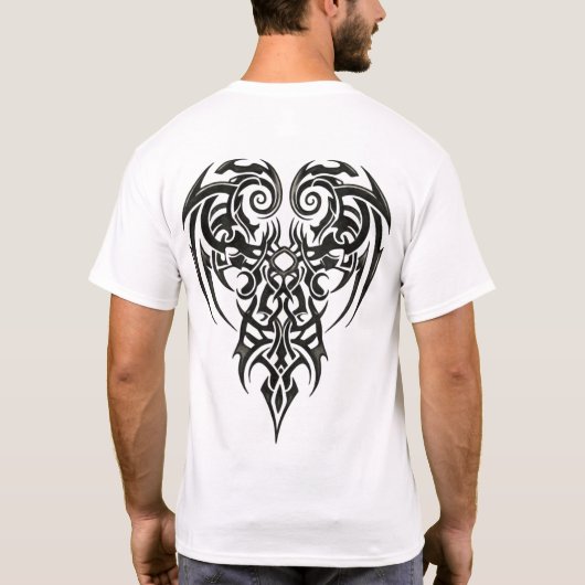 部族のハートシールド Tシャツ (裏面)