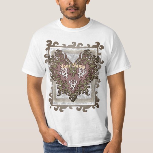 部族のハートフレーム Tシャツ (正面)
