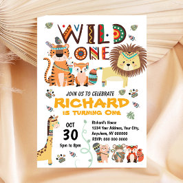 部族のファーストバースデー招待状 招待状