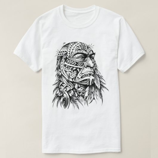 部族のフェイスペイント Tシャツ (デザイン正面)