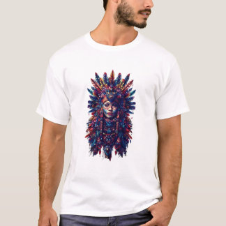 部族のヘッドドレス アートグラフィックTシャツ - ボヘミアン Tシャツ