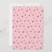 部族のベビーシャワー招待状 | ピンクの女の子 招待状 (裏面)