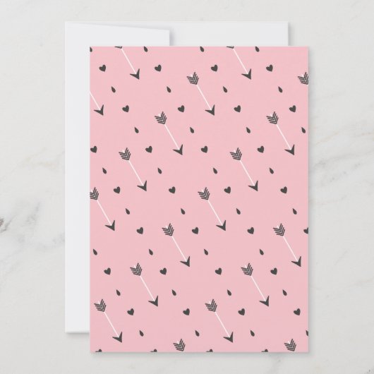 部族のベビーシャワー招待状 | ピンクの女の子 招待状 (裏面)