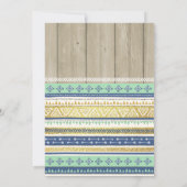 部族のベビーシャワ素朴ーベビーシャワー青金ゴールド 招待状 (裏面)