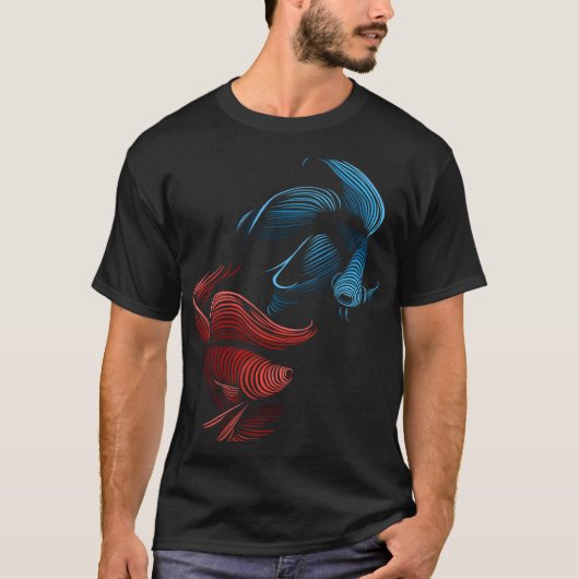 部族のベータと戦う魚 Tシャツ (正面)