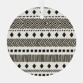 部族のリズム：民族幾何学模様 ガラスオーナメント (裏面)