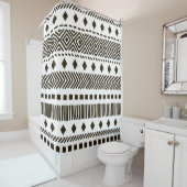部族のリズム：民族幾何学模様 シャワーカーテン (インサイチュ)