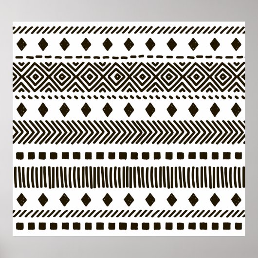部族のリズム：民族幾何学模様 ポスター (正面)