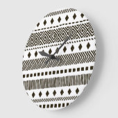 部族のリズム：民族幾何学模様 ラージ壁時計 (傾斜)