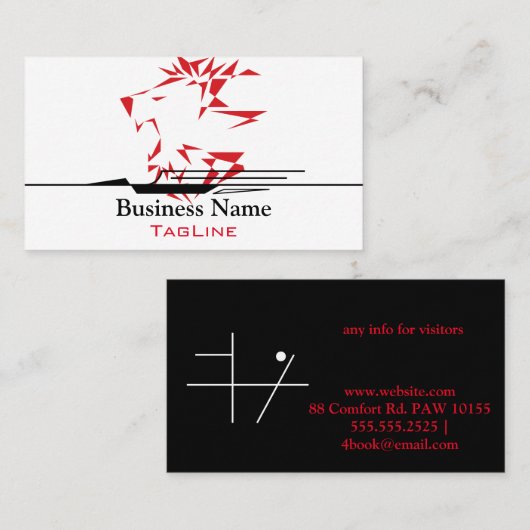 部族のローラーライオンとコウノトリのスピードライナー 名刺 (正面/裏面)