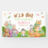 部族のワイルドワン　ウッドランドサファリ　バースデーパーティー 横断幕 (横)