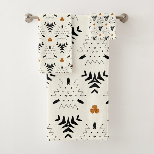 部族の中性幾何学パターン バスタオルセット (インサイチュ)