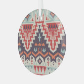 部族の優雅さ：幾何学的な民族プリント ガラスオーナメント (正面左)