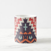 部族の優雅さ：幾何学的な民族プリント コーヒーマグカップ (中央)