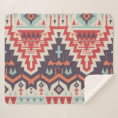 部族の優雅さ：幾何学的な民族プリント シェルパブランケット (正面(横))