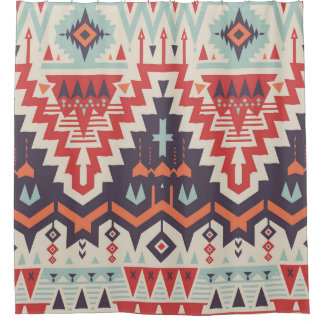 部族の優雅さ：幾何学的な民族プリント シャワーカーテン