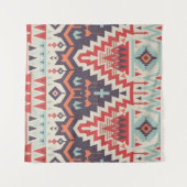 部族の優雅さ:幾何学的な民族プリント タペストリー (正面(横))