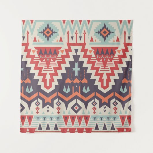 部族の優雅さ:幾何学的な民族プリント タペストリー (正面)
