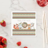 部族の動物の赤ちゃんシャワー スタンダードカクテルナプキン (インサイチュ)