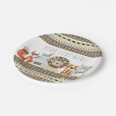 部族の動物の赤ちゃんシャワー ペーパープレート (アングル)