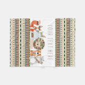 部族の動物の赤ちゃん フリースブランケット (正面(横))