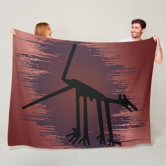 部族の動物アート動物 – 古代の赤い動物 フリースブランケット (インサイチュ)