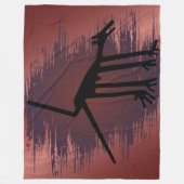 部族の動物アート動物 – 古代の赤い動物 フリースブランケット (正面)