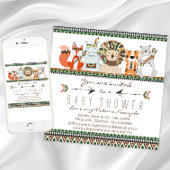 部族の動物先住民インディアンベビーシャワー 招待状