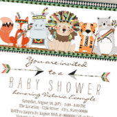 部族の動物先住民インディアンベビーシャワー 招待状