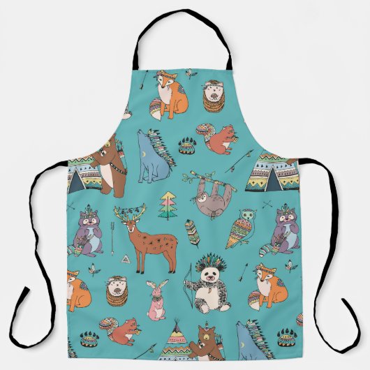部族の動物：森林の模様。 エプロン (正面)