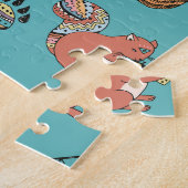 部族の動物:森林の模様。 ジグソーパズル (側面)