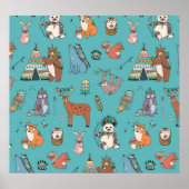 部族の動物:森林の模様。 ポスター (正面)