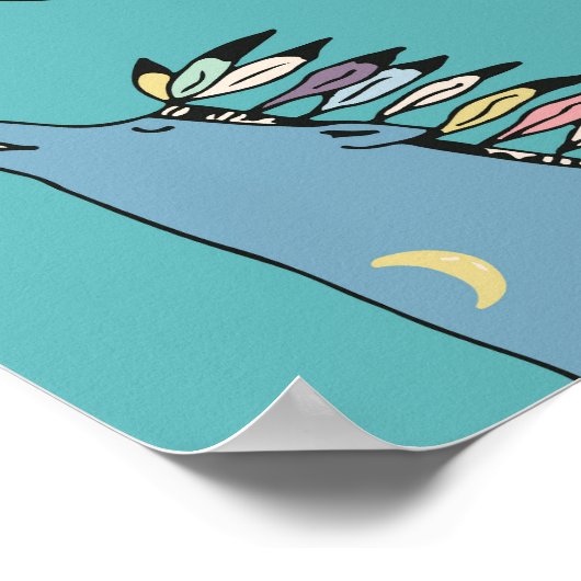 部族の動物:森林の模様。 ポスター (角)