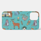 部族の動物：森林の模様。 Case-Mate iPhoneケース (裏面 (横))