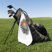 部族の夏の太陽 ゴルフタオル (グリーン)