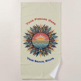 部族の夏の太陽 ビーチタオル