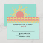 部族の太陽　南西部スタイルの結婚式 出席確認カード 招待状 (正面/裏面)