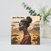 部族の女性がアフリカの風景を見守っていた セーブザデート (スタンド正面)