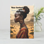 部族の女性がアフリカの風景を見守っていた 招待状 (スタンド正面)