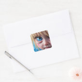 部族の子供 |ブロンドの女の子ビッグブルーの目 スクエアシール (封筒)