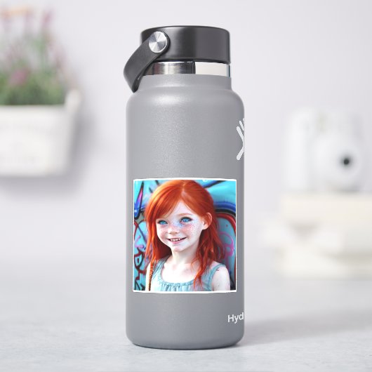 部族の子供 |リトルかわいらし・レッドヘッド・ガール シール (HydroFlask)