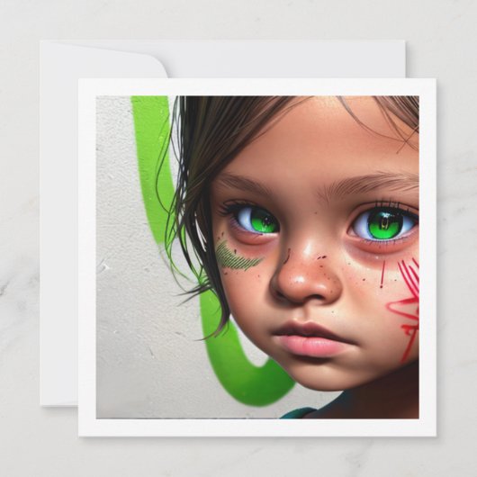 部族の子供 | Little Futuristic Girl Green Eyes (正面)