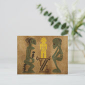 部族の岩石彫刻の儀式シーン ポストカード (スタンド正面)